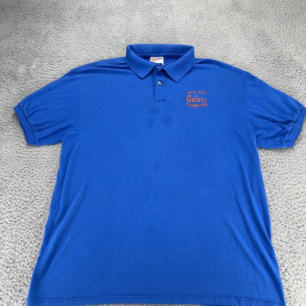 Hanes‎ Shirt Mens Large Blue 1994 SEC Gators Champions Football Polo NCAA